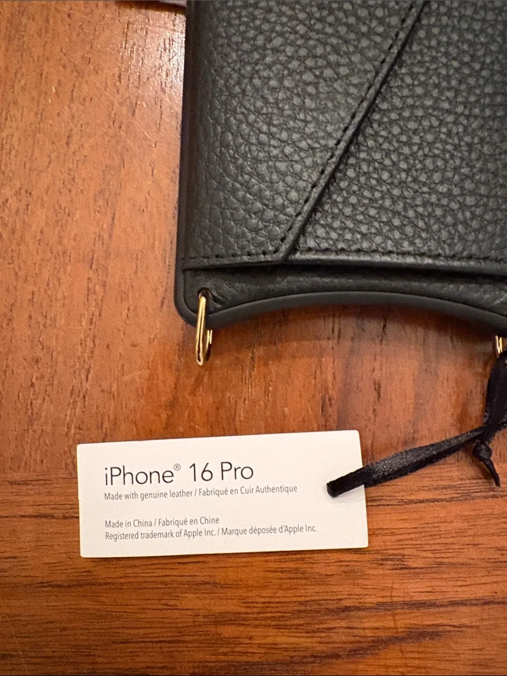 16 PRO BRAND NEW Bandolier Black Leather Card Pocket iPhone Case w/ Gold Accent